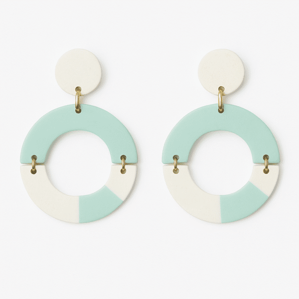 Brinco Fragmento do Mar – Design Circular Verde Água